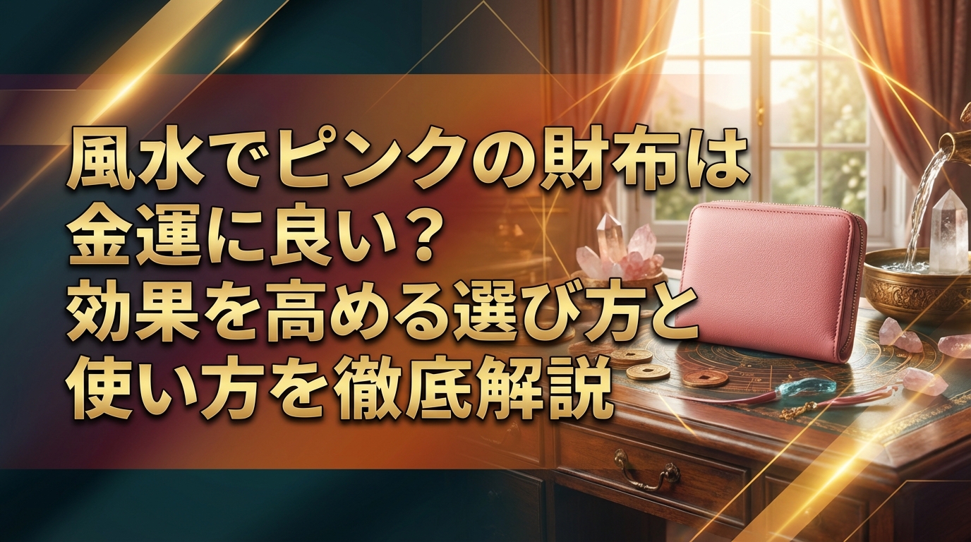 風水でピンクの財布は金運に良い？効果を高める選び方と使い方を徹底解説