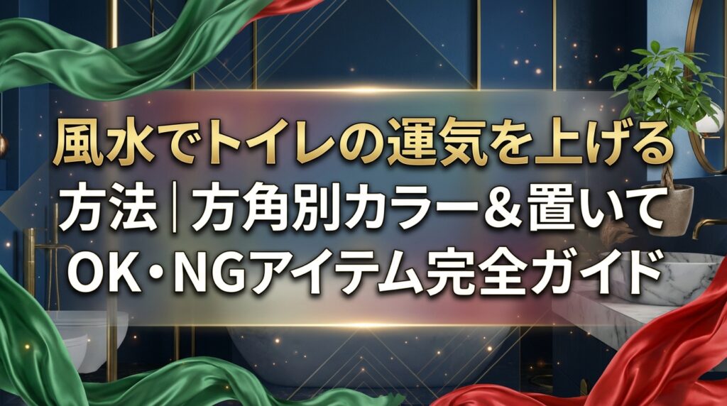 風水でトイレの運気を上げる方法｜方角別カラー＆置いてOK・NGアイテム完全ガイド