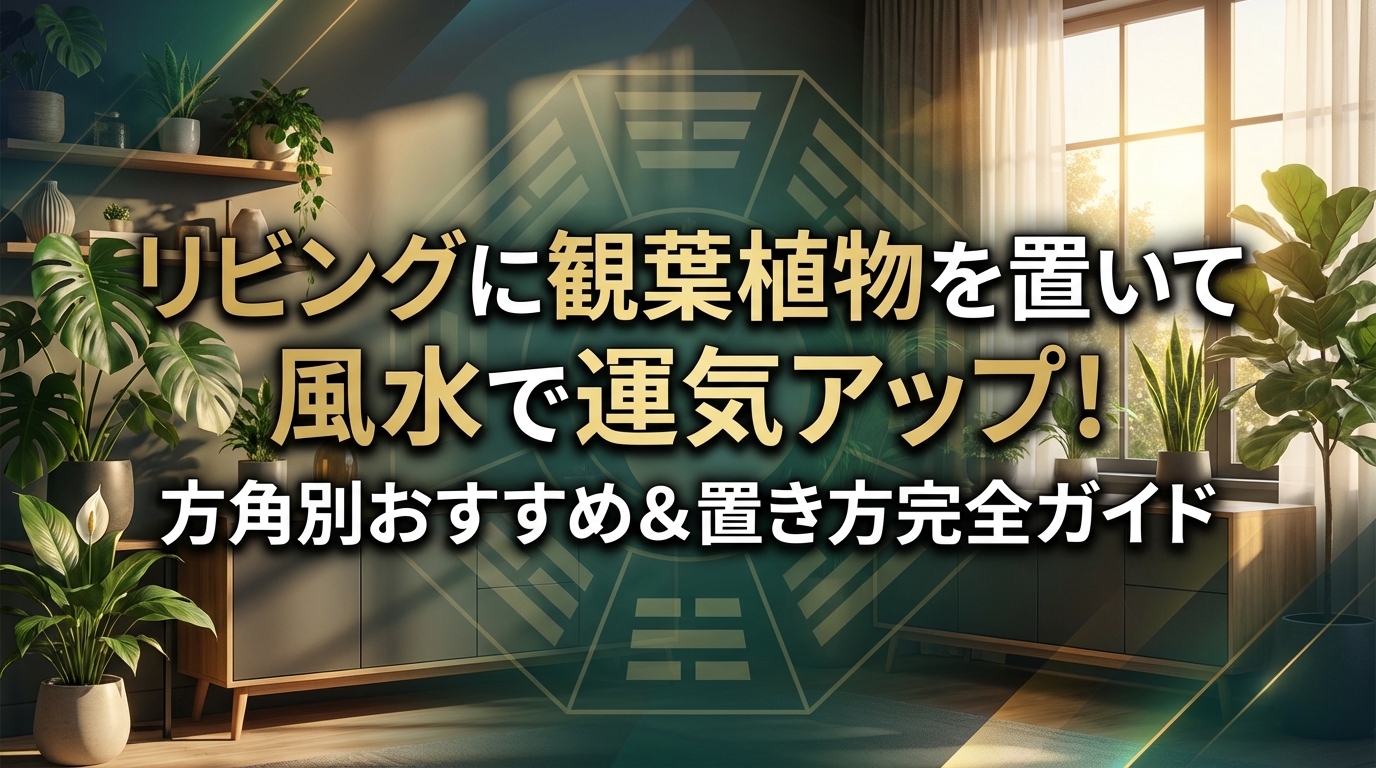 リビングに観葉植物を置いて風水で運気アップ！方角別おすすめ＆置き方完全ガイド