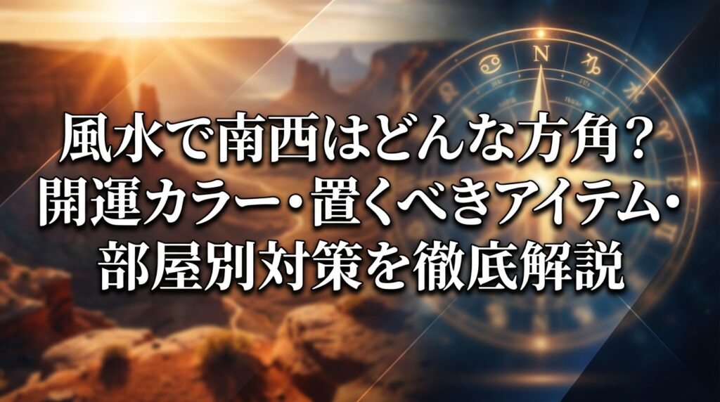 風水で南西はどんな方角？開運カラー・置くべきアイテム・部屋別対策を徹底解説
