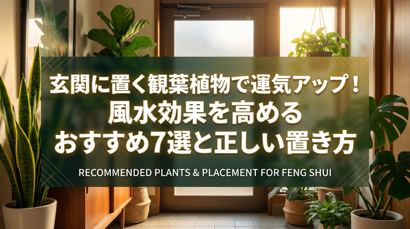 玄関に置く観葉植物で運気アップ！風水効果を高めるおすすめ7選と正しい置き方