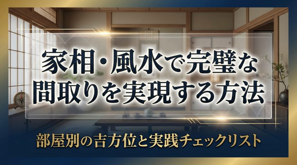 家相・風水で完璧な間取りを実現する方法｜部屋別の吉方位と実践チェックリスト
