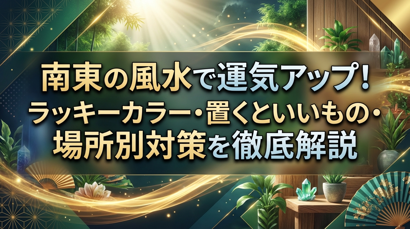 南東の風水で運気アップ！ラッキーカラー・置くといいもの・場所別対策を徹底解説