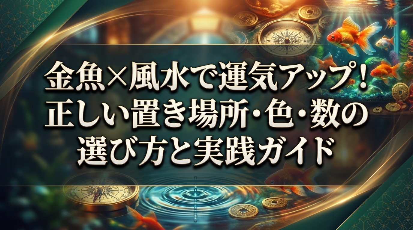 金魚×風水で運気アップ！正しい置き場所・色・数の選び方と実践ガイド