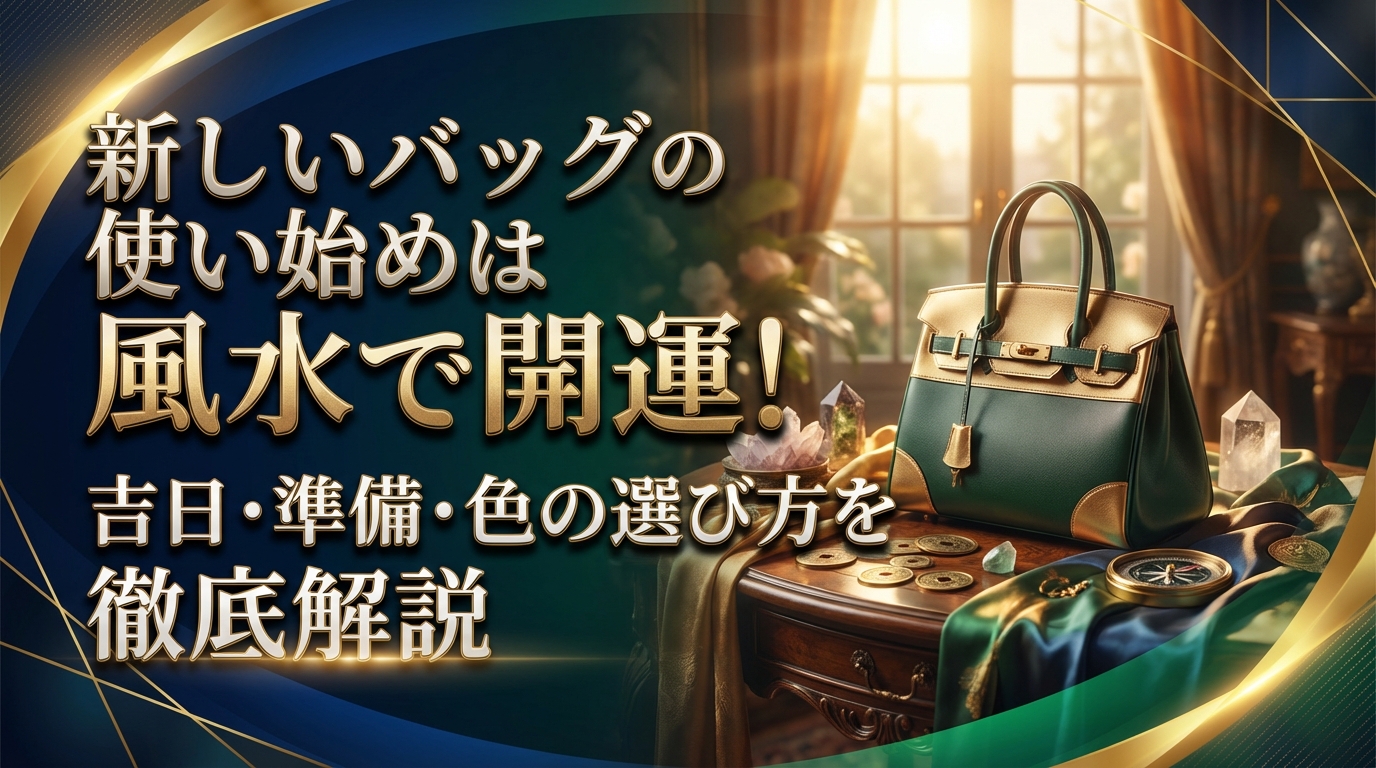 新しいバッグの使い始めは風水で開運！吉日・準備・色の選び方を徹底解説