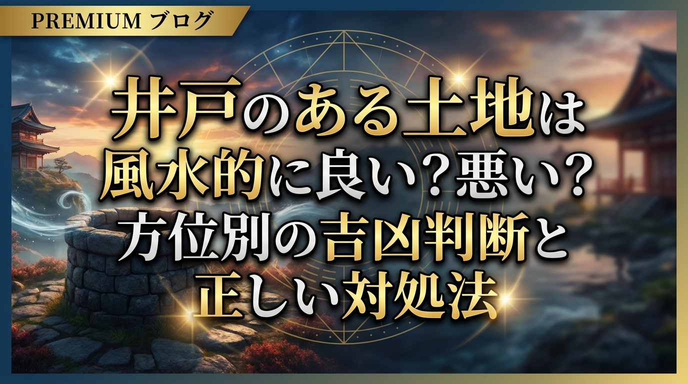 井戸のある土地は風水的に良い？悪い？方位別の吉凶判断と正しい対処法
