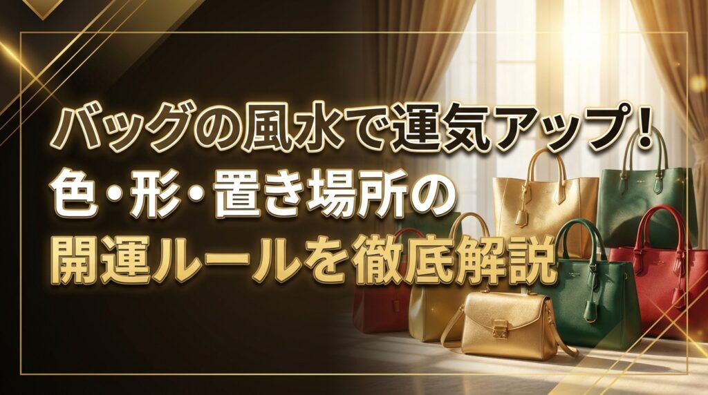 バッグの風水で運気アップ！色・形・置き場所の開運ルールを徹底解説