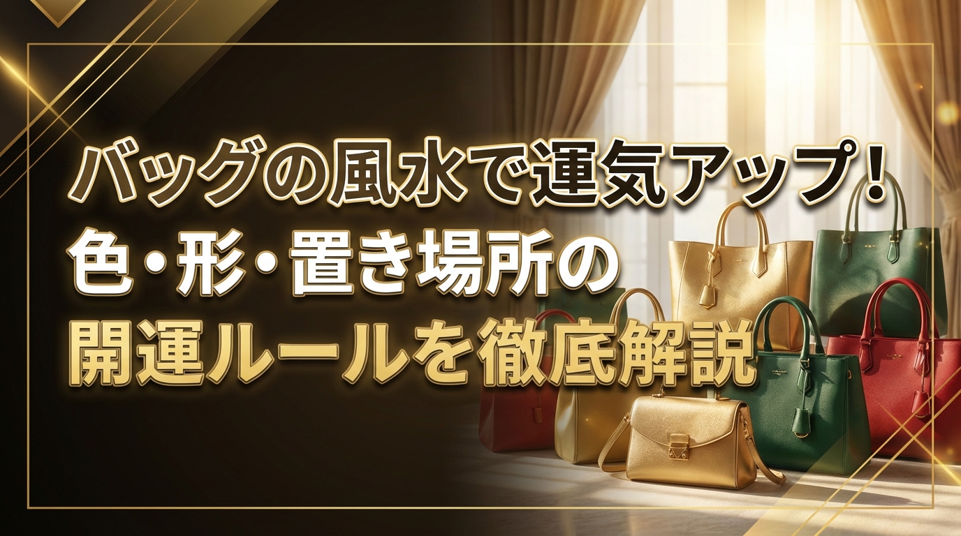 バッグの風水で運気アップ！色・形・置き場所の開運ルールを徹底解説