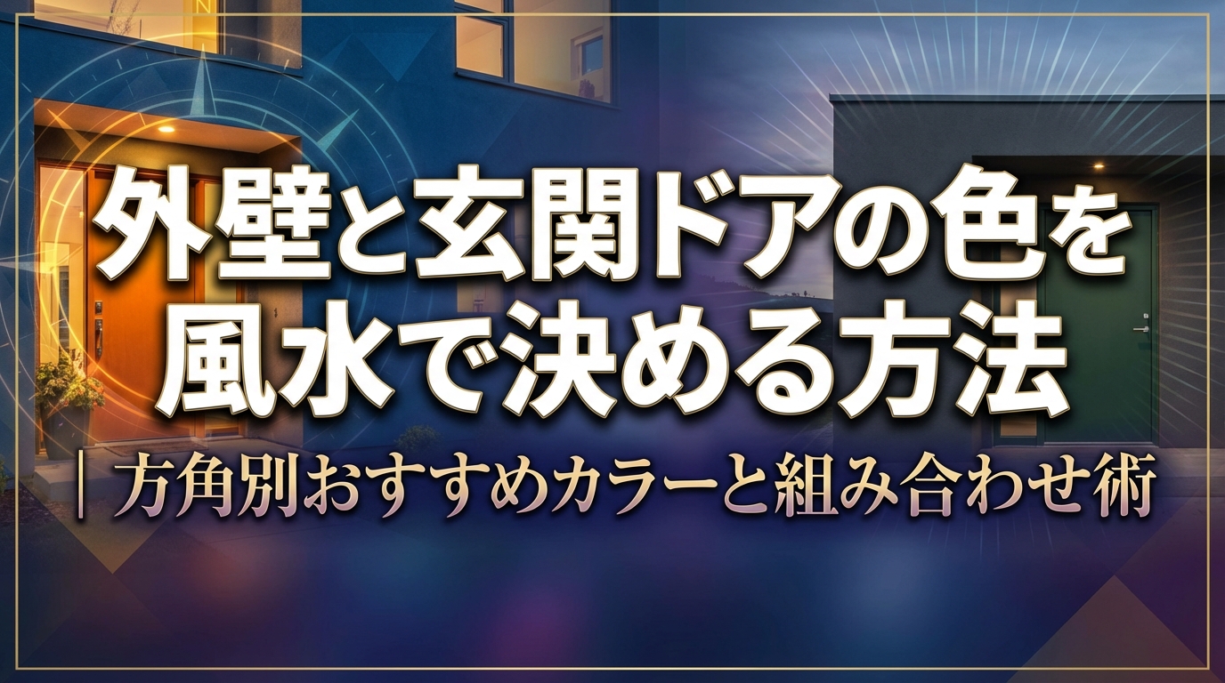 外壁と玄関ドアの色を風水で決める方法｜方角別おすすめカラーと組み合わせ術