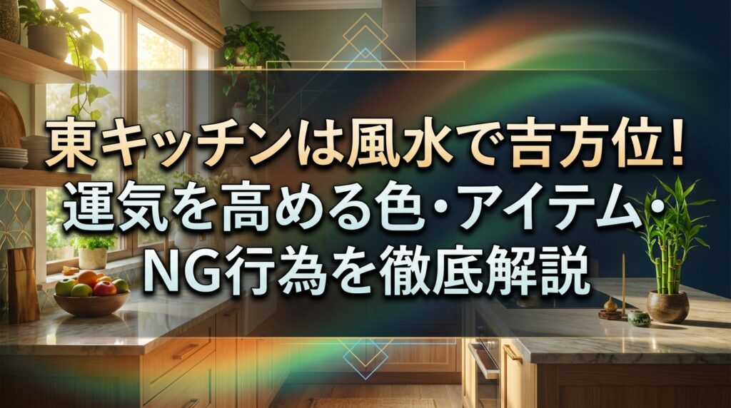 東キッチンは風水で吉方位！運気を高める色・アイテム・NG行為を徹底解説