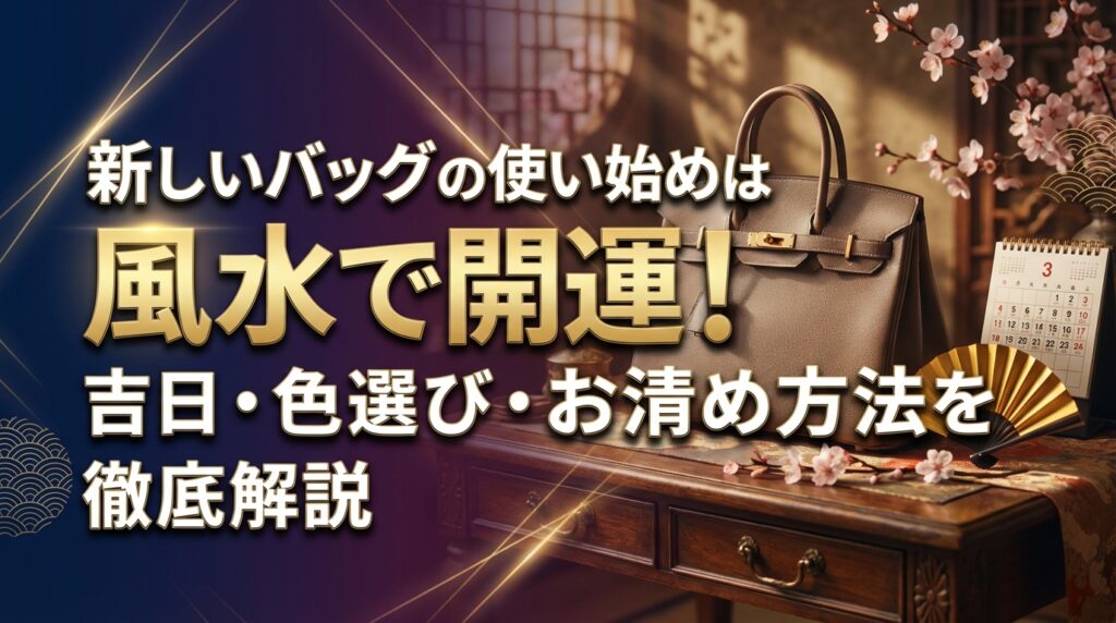 新しいバッグの使い始めは風水で開運！吉日・色選び・お清め方法を徹底解説