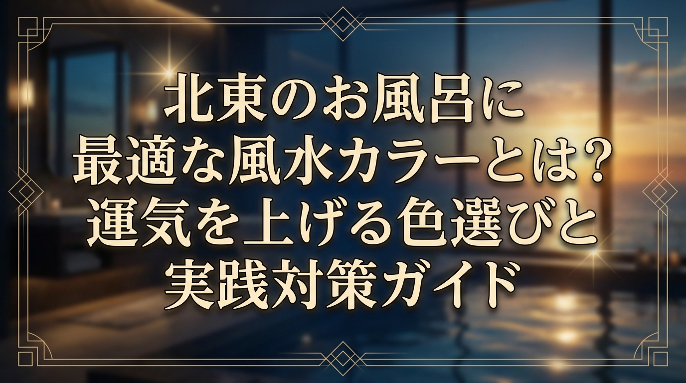 北東のお風呂に最適な風水カラーとは？運気を上げる色選びと実践対策ガイド