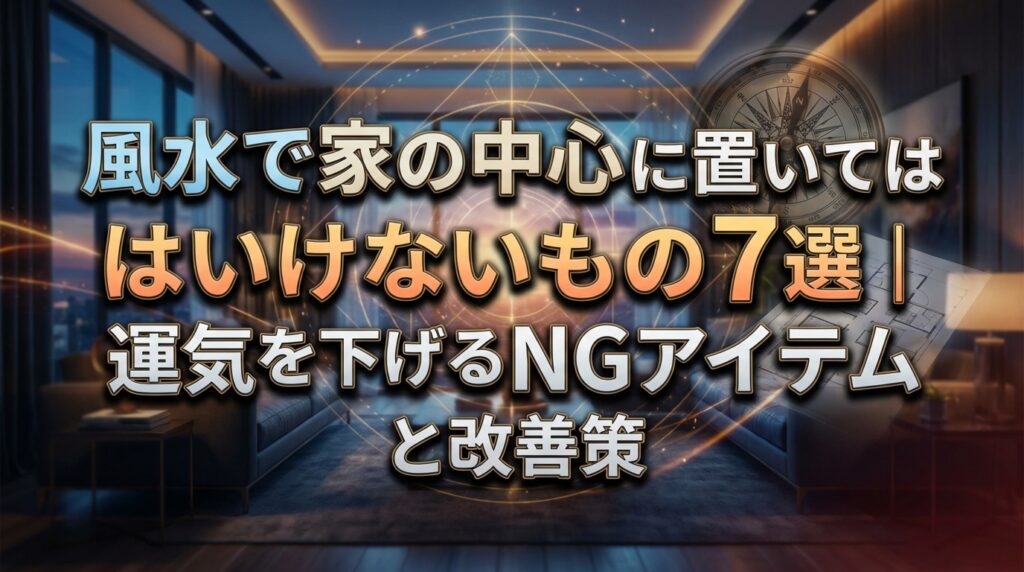 風水で家の中心に置いてはいけないもの7選｜運気を下げるNGアイテムと改善策