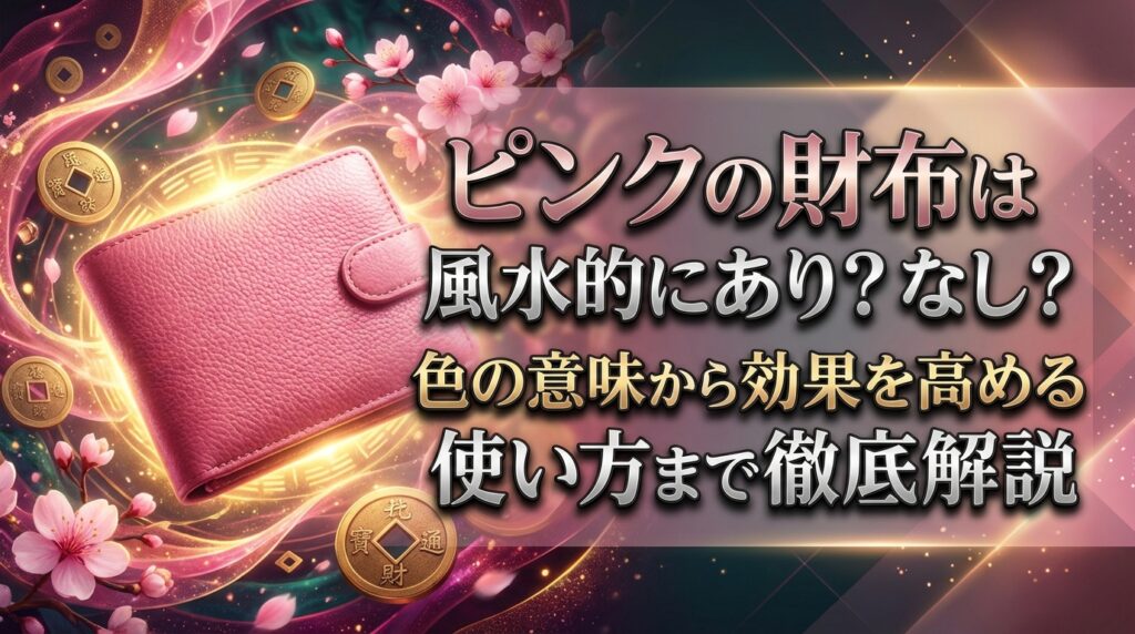 ピンクの財布は風水的にあり？なし？色の意味から効果を高める使い方まで徹底解説