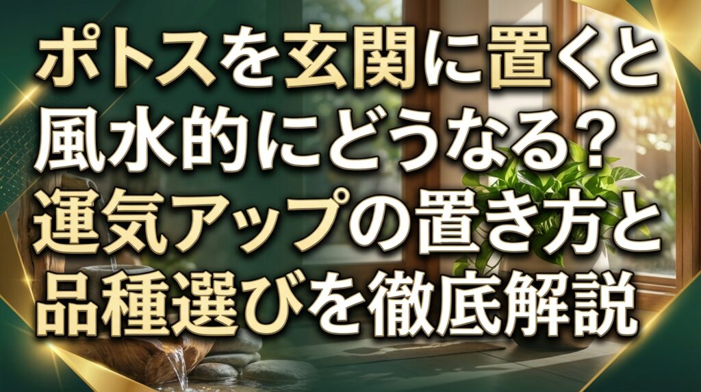 ポトスを玄関に置くと風水的にどうなる？運気アップの置き方と品種選びを徹底解説