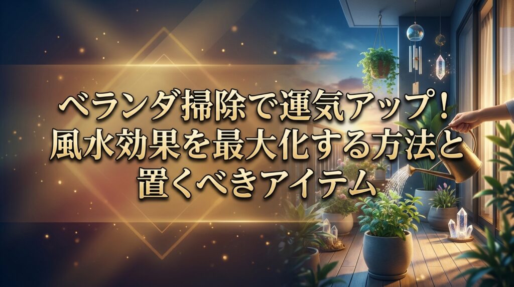 ベランダ掃除で運気アップ！風水効果を最大化する方法と置くべきアイテム