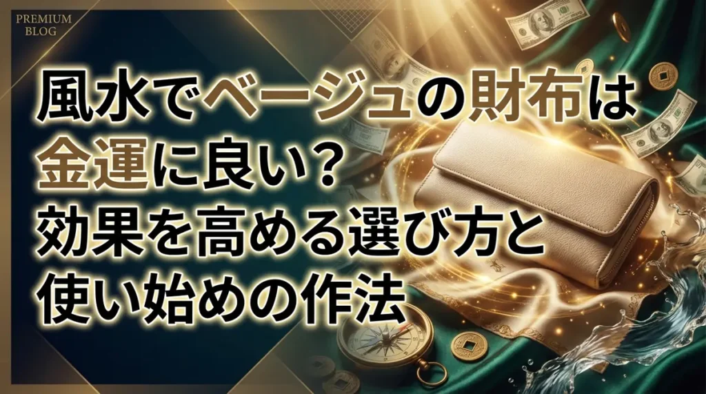 風水でベージュの財布は金運に良い？効果を高める選び方と使い始めの作法