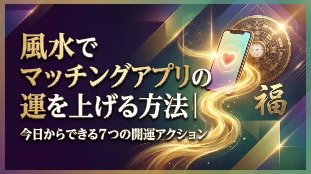 風水でマッチングアプリの運を上げる方法｜今日からできる7つの開運アクション