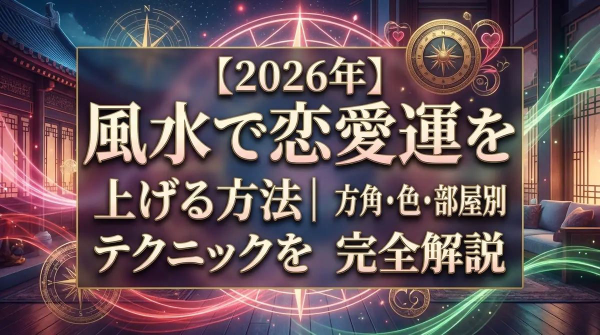 【2026年】風水で恋愛運を上げる方法｜方角・色・部屋別テクニックを完全解説